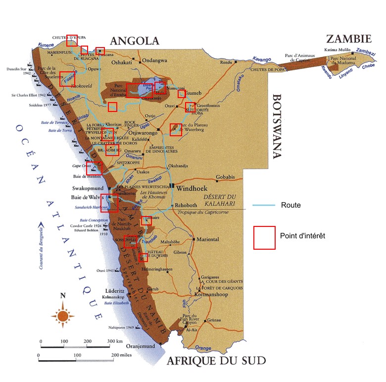 Carte de Namibie