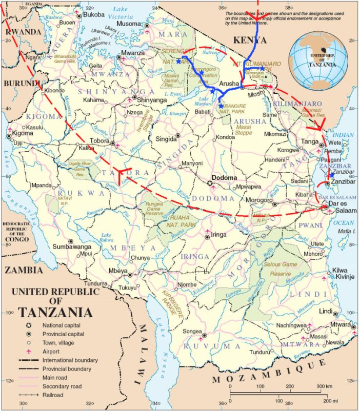 Carte de Tanzanie