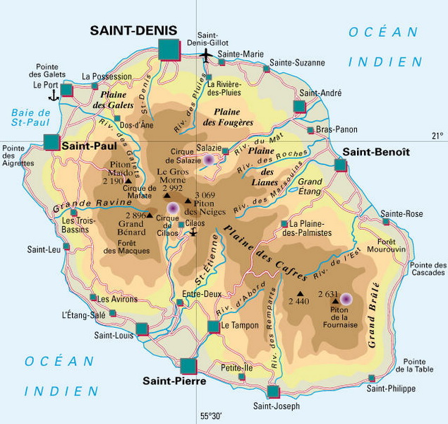 Carte de la Réunion