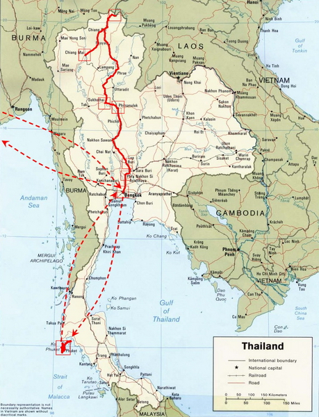 Carte de la Thaïlande